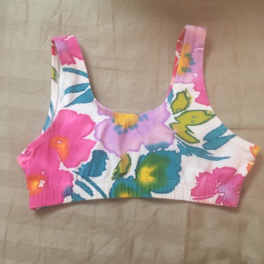 Flyte, Floral Print Athletic Top, Size Small